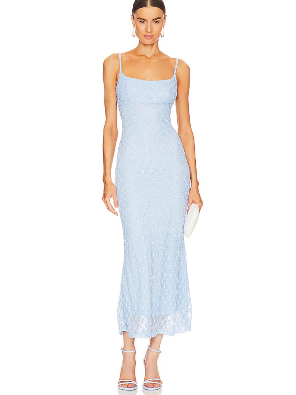 Bardot Adoni Mesh Midi Dress in Cornflower Size XXL